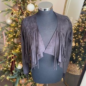 GLAMOROUS - Black Fringed Open Jacket